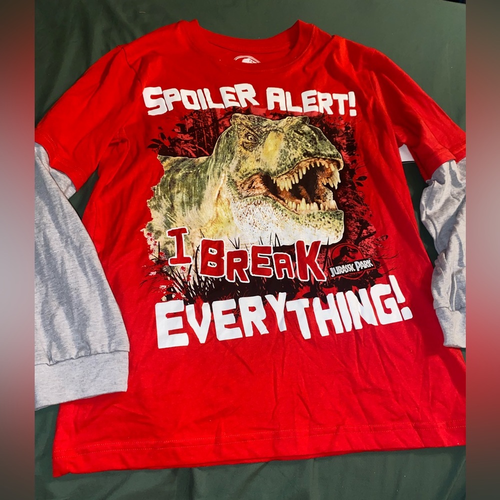 🦖Jurassic world long sleeve shirt🦖NWT,dinosaur long sleeve shirt🦖T-Rex shirt - Picture 2 of 11